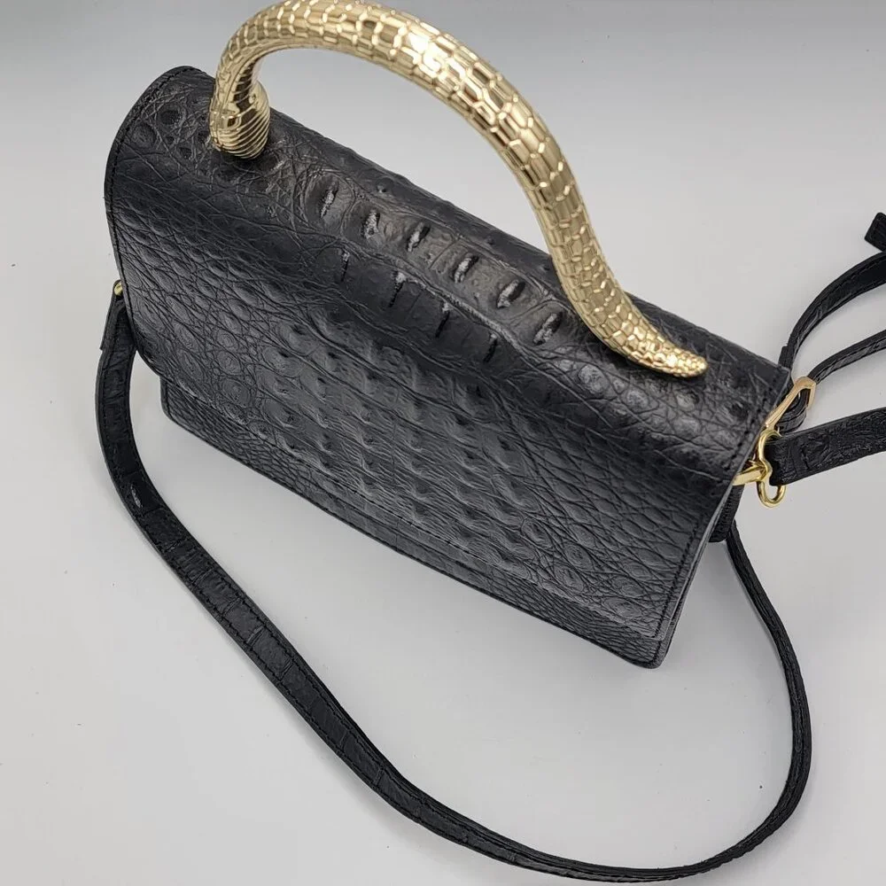 House of Harlow 1960 Leather Crossbody Bag with Snake Handle - Picture 10 of 16